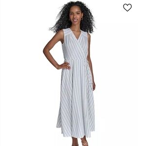 Calvin Klein Women's Striped Gray Dress